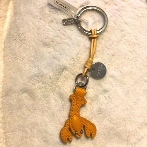 ❤️NWT COACH LEATHER LOBSTER KEYCHAIN KEYFOB